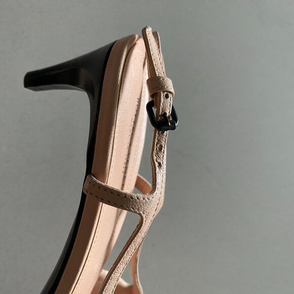 Bottega Veneta - Pink Wicker Kitten Heel Sling Black - 39 - Picture 4 of 10